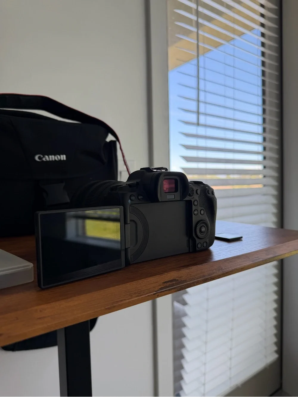 Canon EOS R5 Mirrorless Camera Kit in Black with Red-Trim Strap